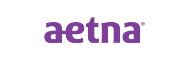 A purple logo for aetna.